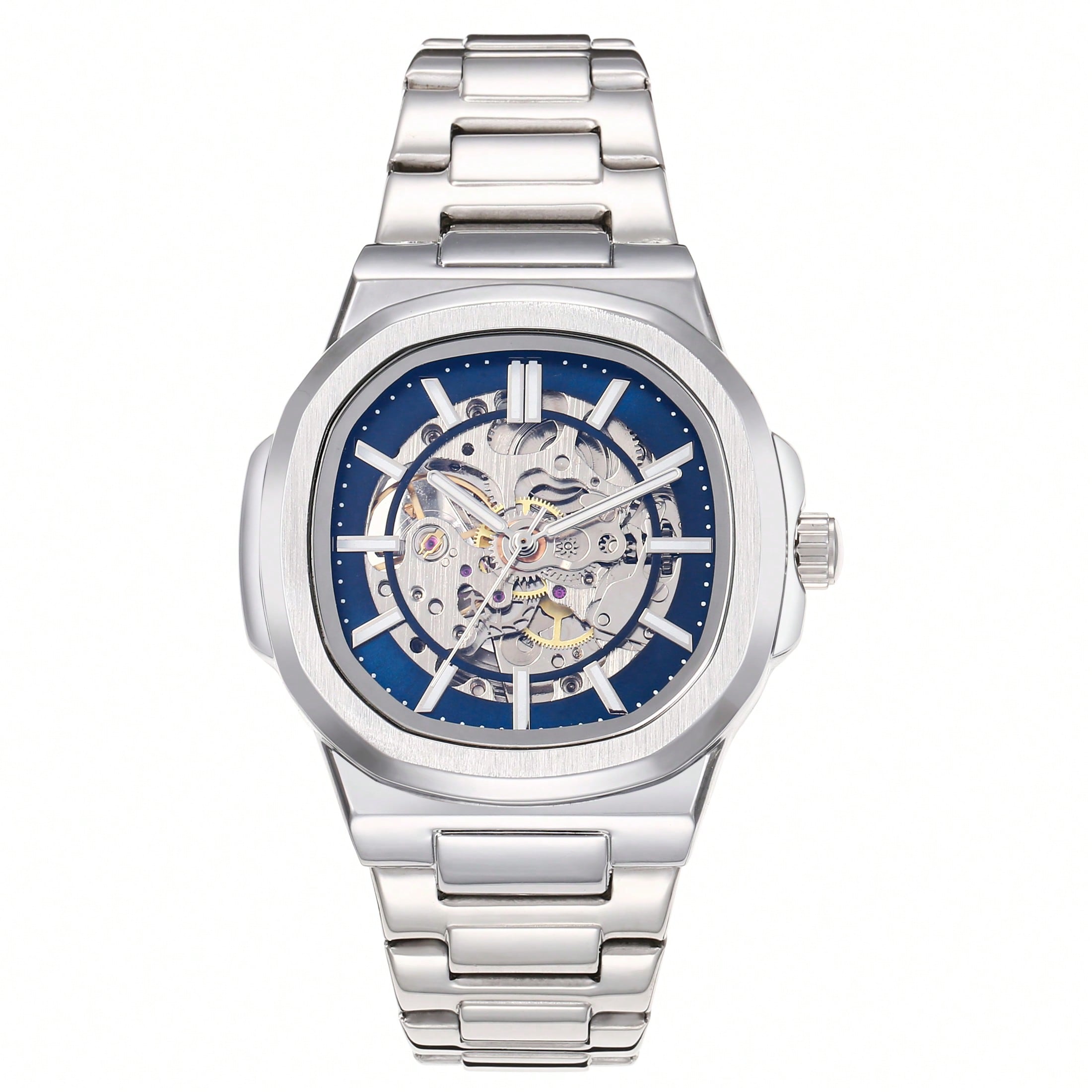 TINE 1pc Men's Casual Hollow Tourbillon Automatic Mechanical Watch, Waterproof Luminous Business Wristwatch, Minimalist Fashion Suitable For Students, Back To School Season, Affordable Price