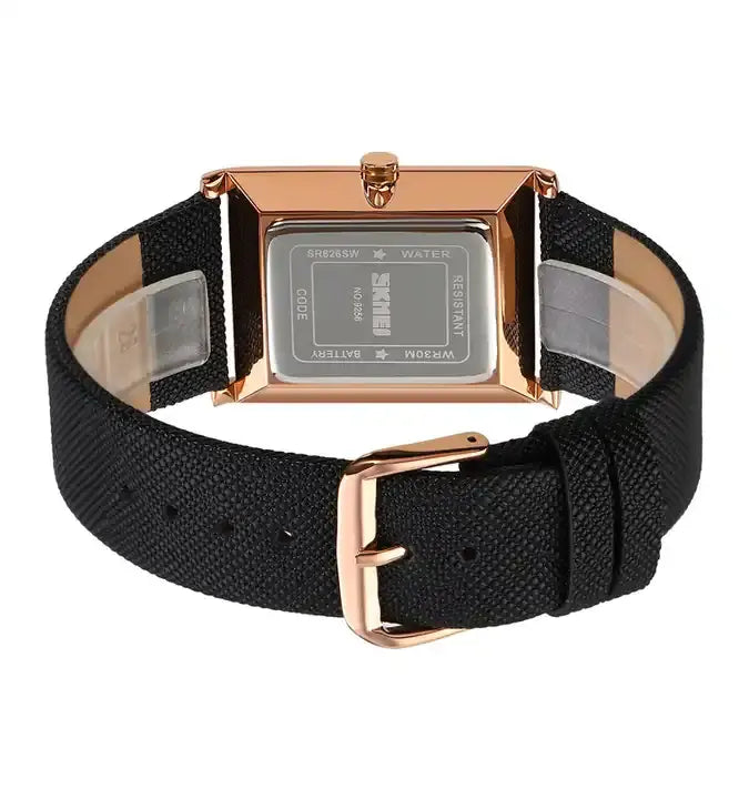 Skmei 9256 Fashion Simple Design Square Dial Genuine Leather Band Quartz Mens Watch Luminous Business Sport Luxury Wrist Watches