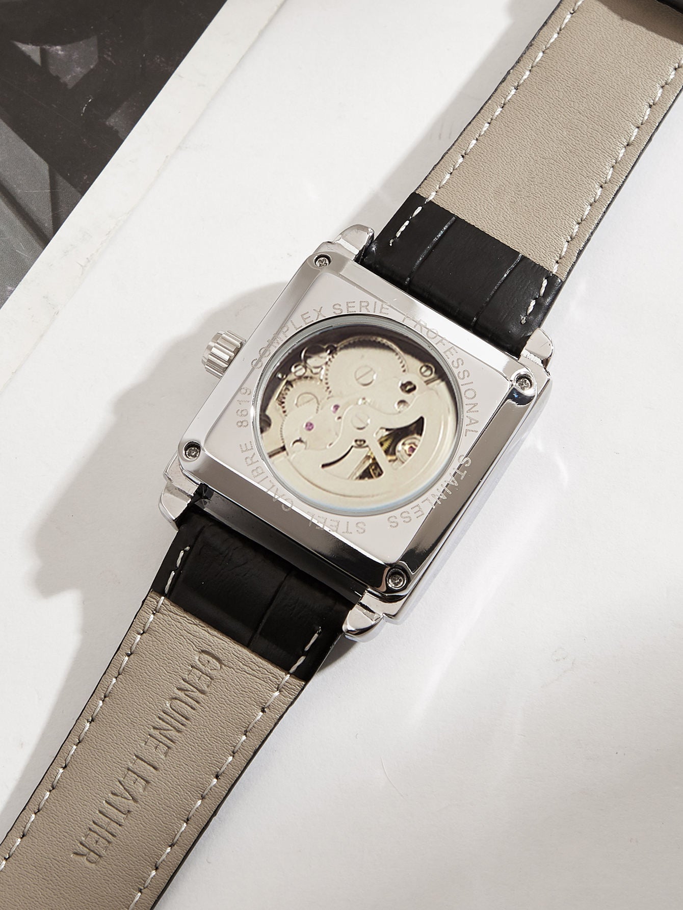 Luxury Business Sport Watch 24mm Leather Band Automatic Movement Glass Water Resistant 3ATM Coin Charm Hangzhou Brand Alloy Case