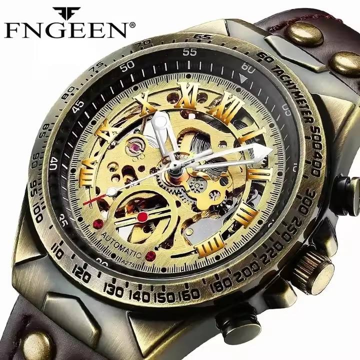 FNGEEN A275 Fashion Retro Style Reloj Hombre Waterproof Automatic Mechanical Business Luxury Men's Watch Autumn Watches for Men